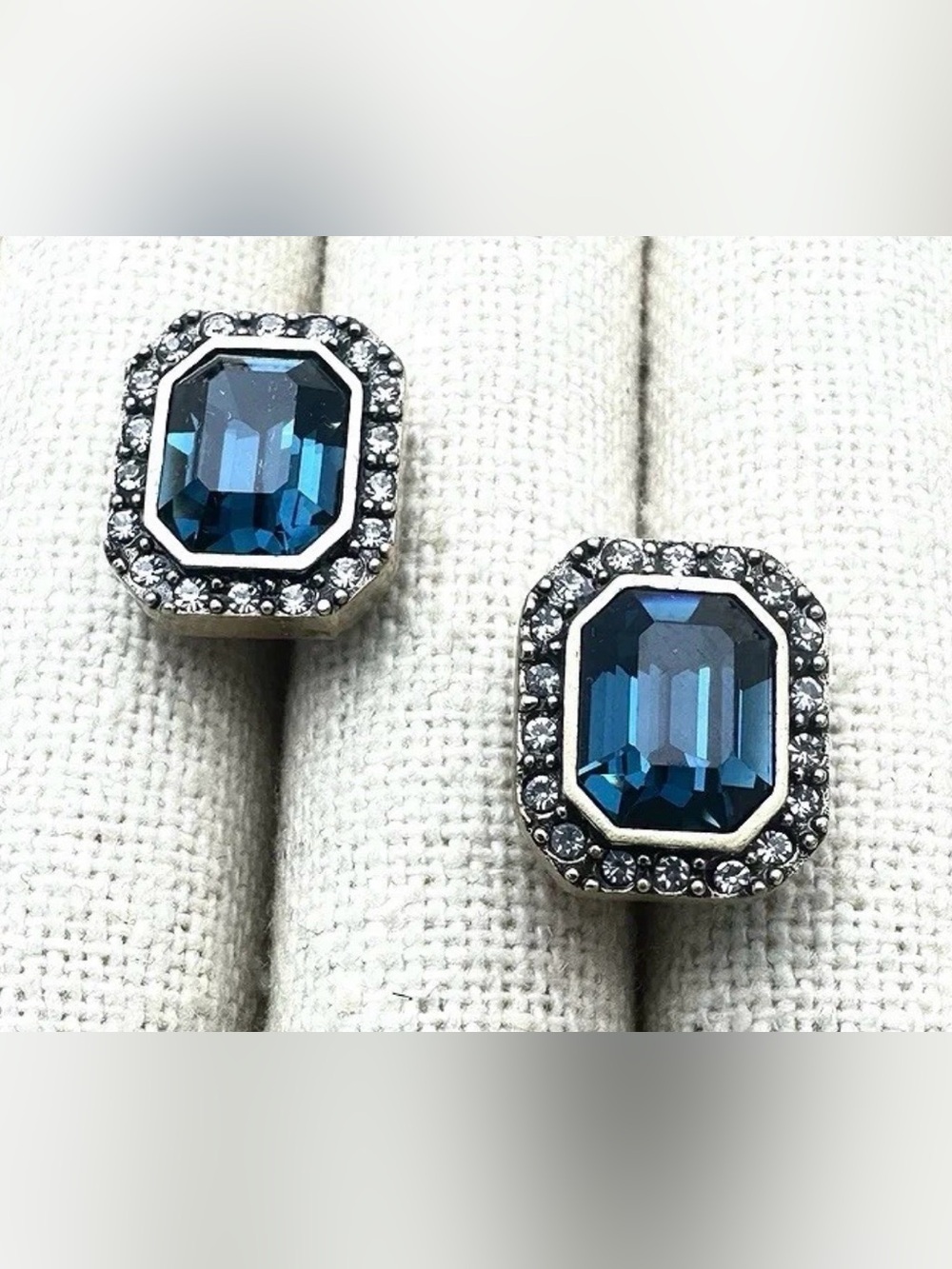 Heidi Daus Blue Clear Crystal Bronze Tone